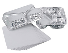 50 x 3 Compartment Aluminium Foil Containers & Lid Catering Party Takeaway Boxes