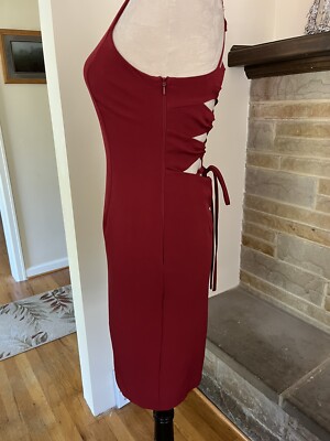 NWT minuet merlot burgundy lace up back dress from Nordstrom Rack sz S $99  | eBay