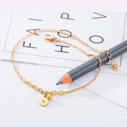 EDELSTAHL FUßKETTE DAMEN FUßKETTCHEN IN GOLD KETTE ZIRKONIA ANHÄNGER SCHMUCK NEU - Bild 3 von 5