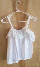 Ralph lauren girls PRETTY WHITE ruffle  eyelet tank top Size 16