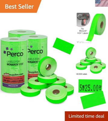 3-Sleeve Pack of Fluorescent Pricing Labels for Efficient Inventory Management
