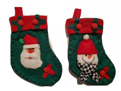 10'' Snowman, Mistletoe, Hand Made Winter Design Christmas Stocking, super cute