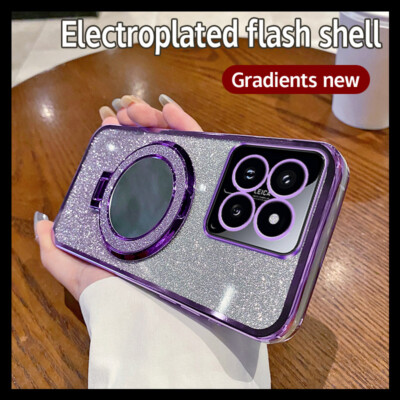 Glitzer Case SchutzHülle Magnetisch Ring Spiegel Cover Tasche Für Xiaomi Redmi