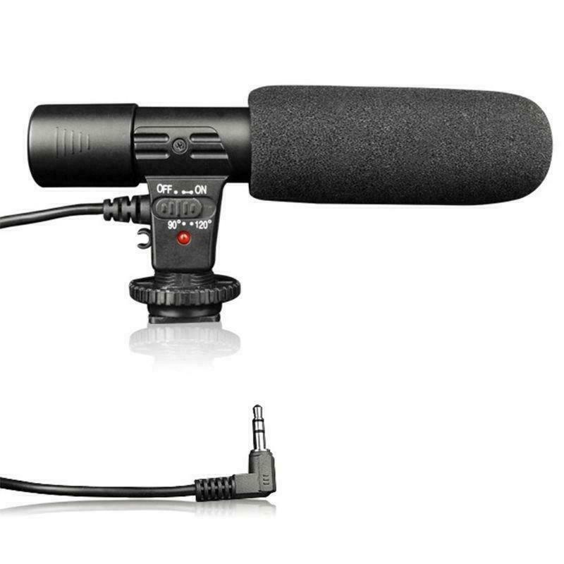 Video Microphone Mic Canon Nikon DSLR Camera Camcorder Black Smartphone Phone