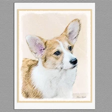 6 Pembroke Welsh Corgi Blank Art Note Greeting Cards