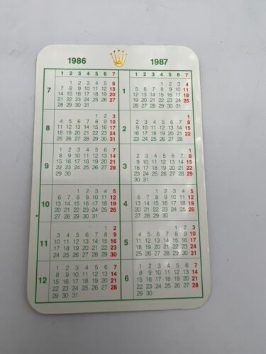 Rolex calendar 1986/1987 - 第 1/2 張圖片