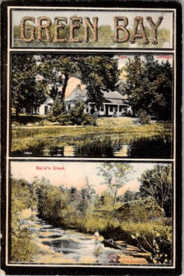 #ad #ad Multi View Postcard Green Bay WI Wisconsin Tank Cottage Baird#x27;s Creek 1907 E 416 $18.99