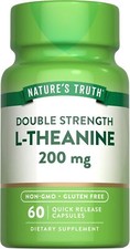 L-Theanine 200mg  60 Capsules  Non-GMO, Gluten Free  by Nature's Truth
