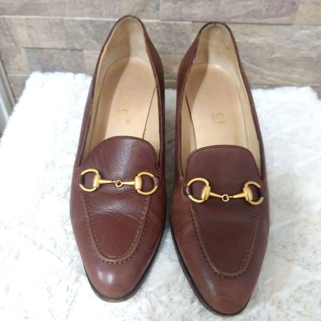 Gucci Horsebit Pumps Heels Brown Leather Size 36.5 US Abt6.5 Women thumbnail 2