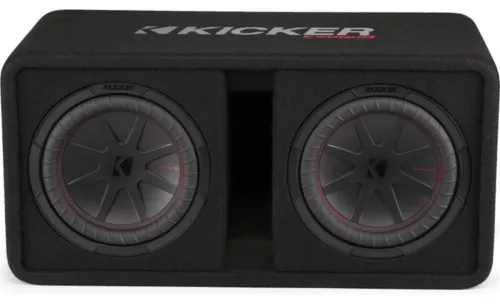 KICKER 48DCWR102 Ported enclosure with two 10" CompR® subwoofers