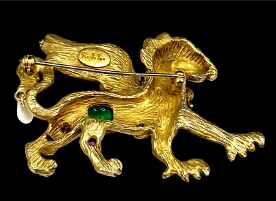 RARE 1960'S KENNETH JAY LANE K.J.L. GOLD PLATED CABOCHON RARE 1960'S KENNETH JAY LANE K.J.L. GOLD PLATED CABOCHON