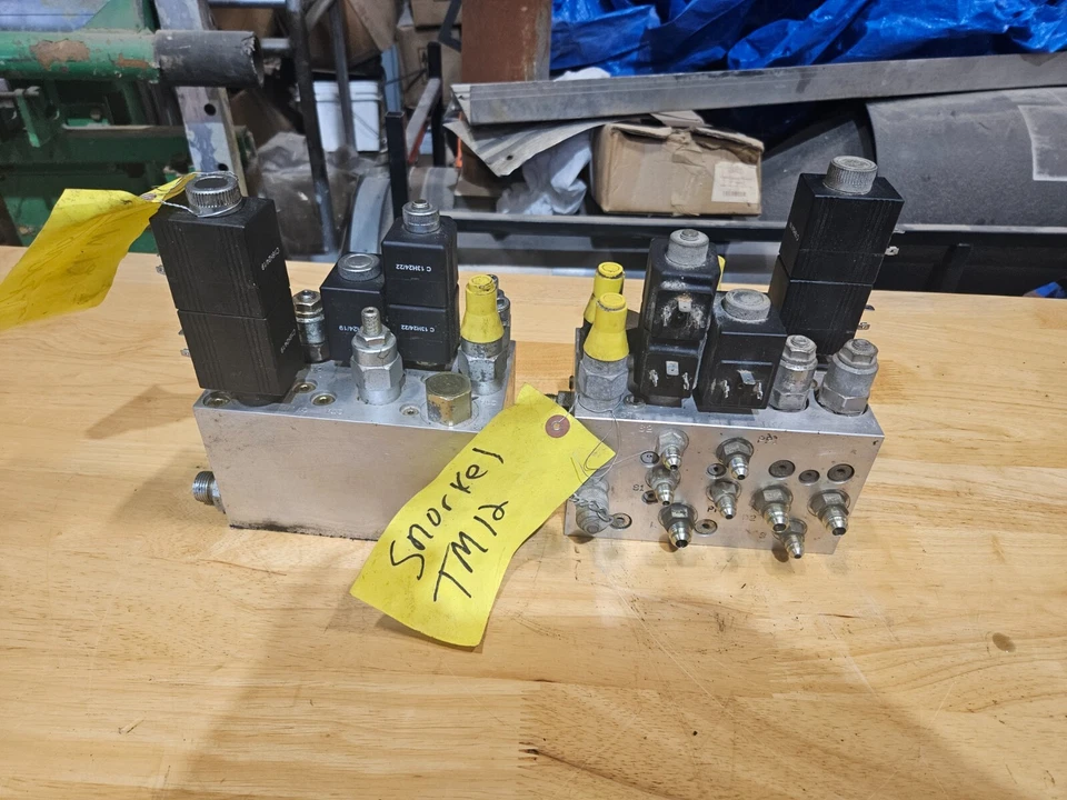 Bloque colector hidráulico Snorkel TM12 con válvulas, solenoides, accesorios DXP20821-05 Foto 2 de 4