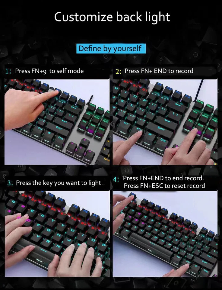 Full Keys Hot Swap Metal Panel Mechanical Keyboard RGB Light Green Redaxis - Image 3 of 4