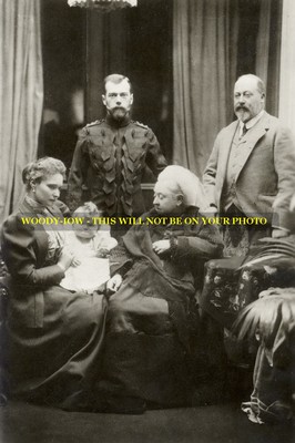 mm558a - Queen Victoria - Russian Czar - EVII - Alexanda - Edward VII Print 6x4