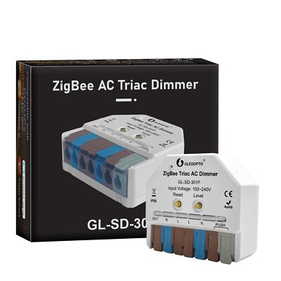 GLEDOPTO ZigBee 3.0 Triac AC Dimmer Switch Mini LED Dimmable Switch 400W Max ...