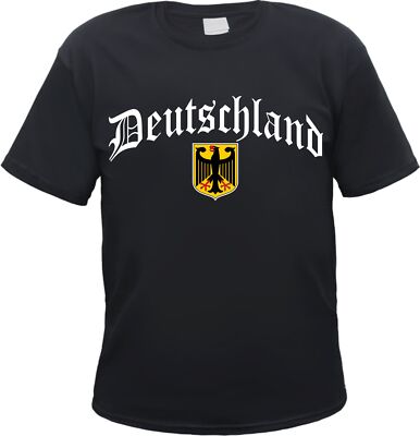 Deutschland Herren T-Shirt - Altdeutsch mit Wappen - Tee Shirt