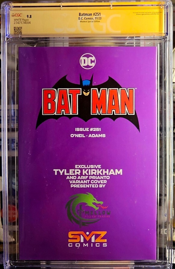 Batman #251 Battle Damage Joker Tyler Kirkham trade CGC 9.8 Signed