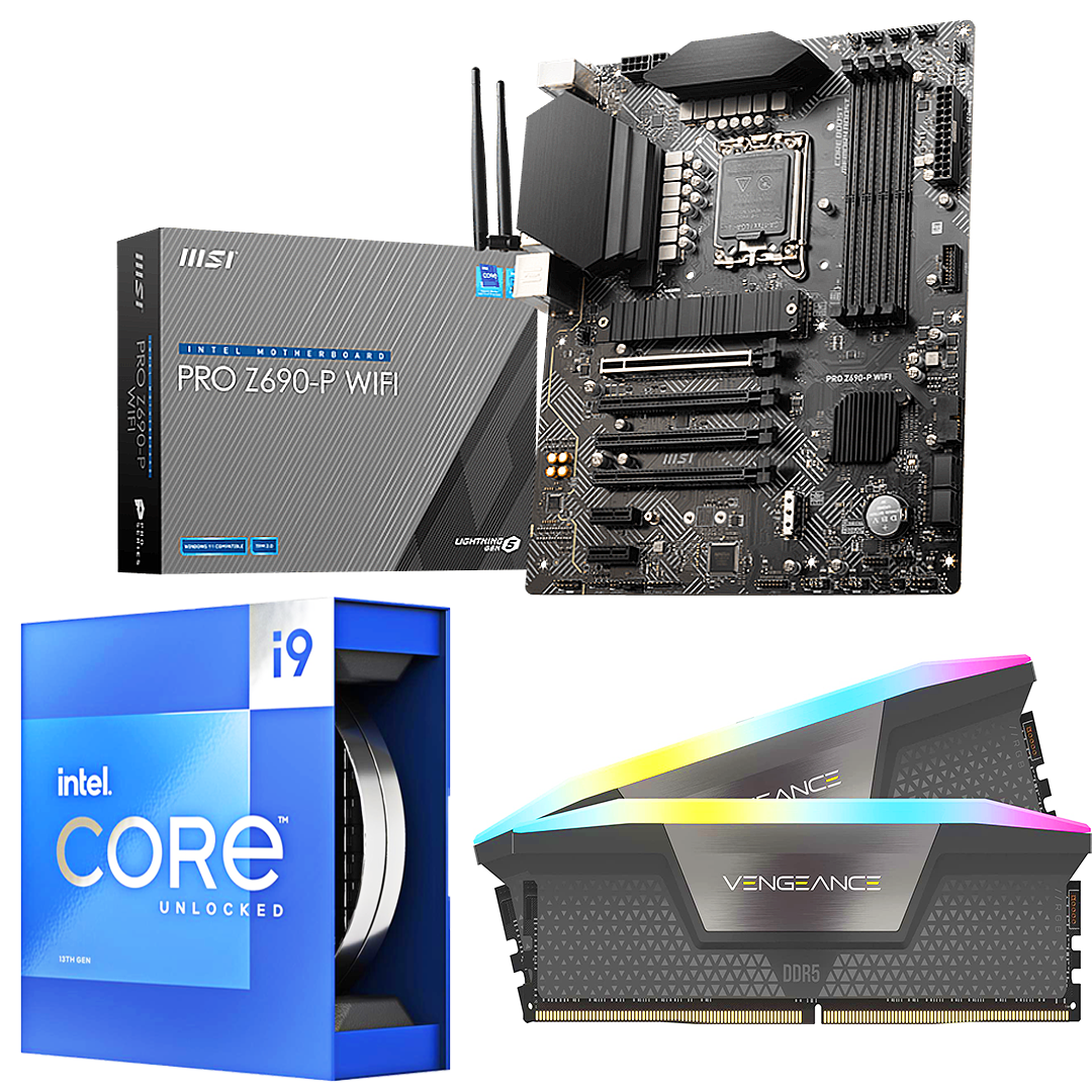 MSI PRO Z690-P WiFi + Intel i9 13900K + Corsair 32GB DDR5 RAM - BOARD+CPU+RAM
