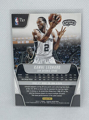 Kawhi Leonard 2016-17 Panini Threads #137 San Antonio Spurs Kawhi Leonard 2016-17 Panini Threads #137 San Antonio Spurs
