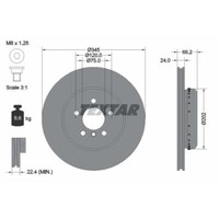 Textar 2X Bremsscheibe Hinten Ø345 Mm FüR BMW 3Er Touring F31 320D 318D 4 Gran