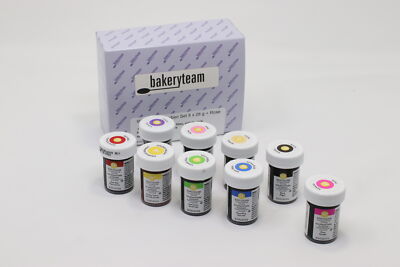 bakeryteam Glasurfarben Set 8 x 28 g + Rose