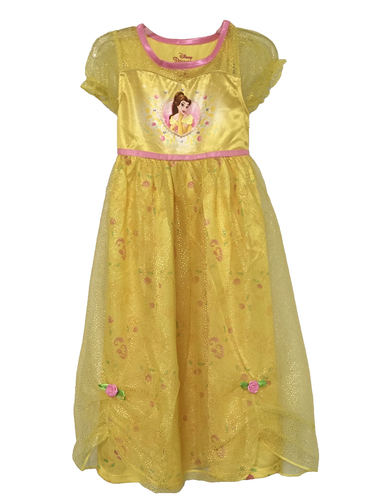 Disney Princess Belle Girl's Size 4T Beauty And The Beast Yellow Sleep Dress