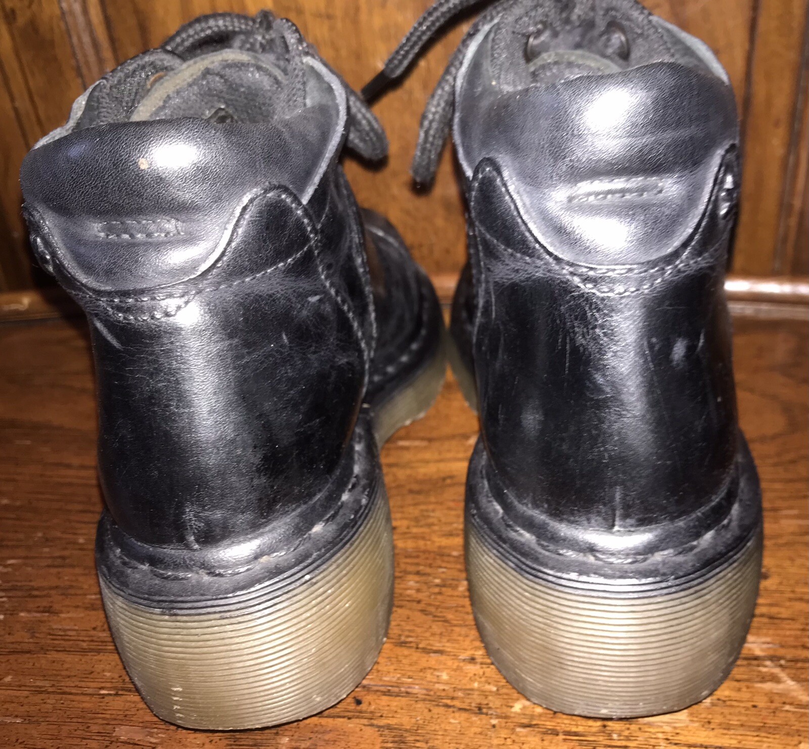 Dr. Martens Yolanda Black Leather Cap Toe Chunky Plat… Gem