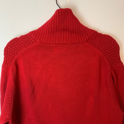 Chaps Ralph Lauren Red Chunky Knitted High Neck Jumper Men's Size Large L - Picture 8 of 8
