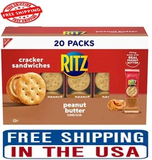 RITZ Peanut Butter Sandwich Crackers, 20 Snack Packs (6 Crackers per Pack)