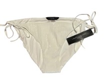 Carmen Marc Valvo Swimsuit Bikini Bottom Swimwear Solid White XL