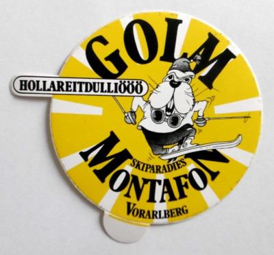 Souvenir-Aufkleber Golm Montafon Vorarlberg Tschagguns Silvretta Österreich 80er