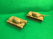 VTG 1970s Tim Mee Green Plastic M48 Patton Tank Army Military Vehicle Toy X 2