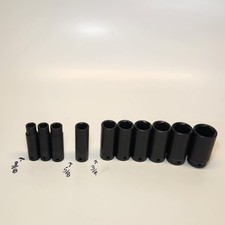 Npt Cr-mo Taiwan 12 Drive 6 Point Deep Well Sae Impact Socket Set-10pc Npt Cr-mo Taiwan 12 Drive 6 Point Deep Well Sae Impact Socket Set-10pc