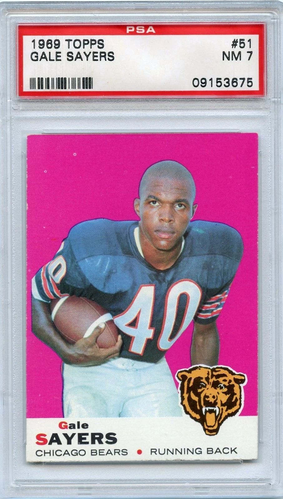 1969 Topps #51 Gale Sayers (HOF) PSA 7 NM,  Chicago Bears,  Always Free Shipping