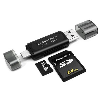 SD Kartenleser, 4in1 USB C SD Kartenleser Dual Slot OTG Speicherkarten Adapte...