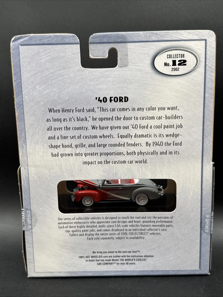 Ford Convertible Hot Wheels 2000 100 % gris 40 pilotos reales envío gratuito Foto 3 de 3