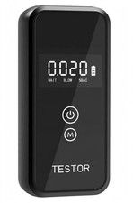 TESTOR Portable Breathalyzer BAC Alcohol Tester WAIT BLOW Digital Black Used U3