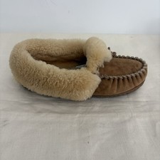 LL Bean 130484 Women's Wicked Good Moccasins Slippers Shoes Tan Size 8