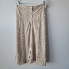 Max Studio womens striped button-front A-line midi skirt size L Elastic Waist