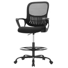 Tall Drafting Desk Chair - Ergonomic High Stool Computer with Adjustable Heig...