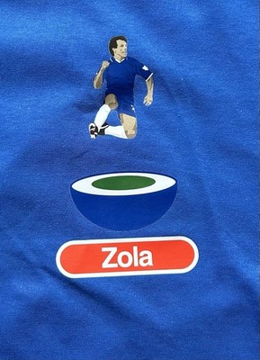 Chelsea FC blaues Zola T-Shirt brandneu Größe L