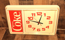 Vintage Coke Coca Cola Clock Tested 1994 Ridan Displays 21 X 13 X 3 Read