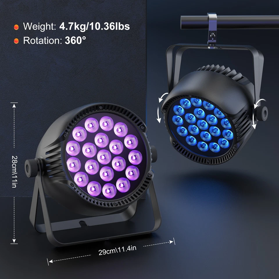 20X15W Waterproof IP65 RGBW LED Par Up Light DMX Stage DJ Par Light Beam Xmas - Image 3 of 4