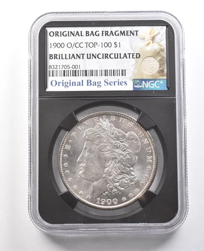 1900-O/CC Morgan Silver Dollar Top 100 Original Bag Fragment BU NGC *6130