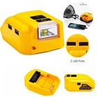 2USB Power Source Li-ion Battery Charger Adapter w/LED for Dewalt 20V Max DCB090 — photo 1