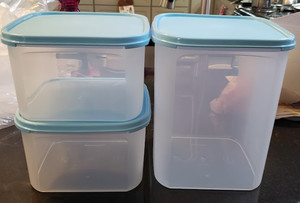 Lot De 6 Boîtes Tupperware Clear Mates 460ml – Rectangulaires Bleues – Neuves