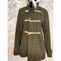 ASOS WOOL MIXED WOOL DUFFLE COAT-Khaki Color~Warm and stylish!