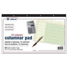 BRANDS INC. - Columnar Analysis Pad, 10 Column, 8 1/2 X 11, Single Page Forma...