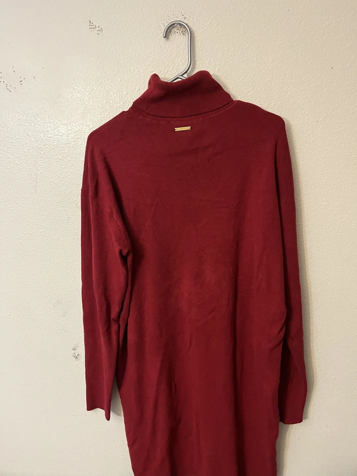 MICHAEL Michael Kors Turtleneck Sweater Dress Size Large Red - Image 3 of 4