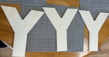 Lot of 3 Wood Wooden Letters Y Monogram Plaques Unpainted New Craft Darice